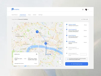 PUB Parcel Tracking dashboard design dashboard ui delivery delivery app delivery ui design map ui product design tracking tracking app ui ux