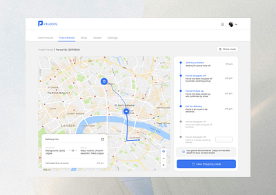 PUB Parcel Tracking dashboard design dashboard ui delivery delivery app delivery ui design map ui product design tracking tracking app ui ux