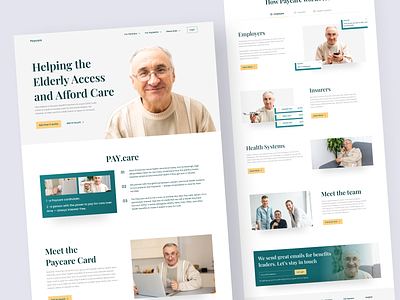 Paycare - Landing Page Design care elderly healt healt care landingpage minimalist modern pay uidesign user interface userinterface webdesign