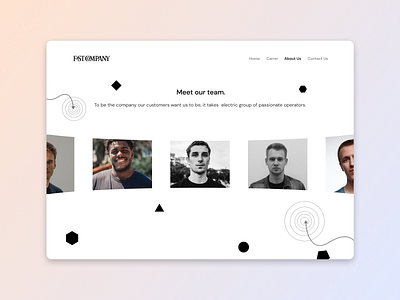 Meet Our Team (UI design) about us branding development figma free free ui design landing page minimal design minimal ui react team team page ui ui teamplate ux web development website design
