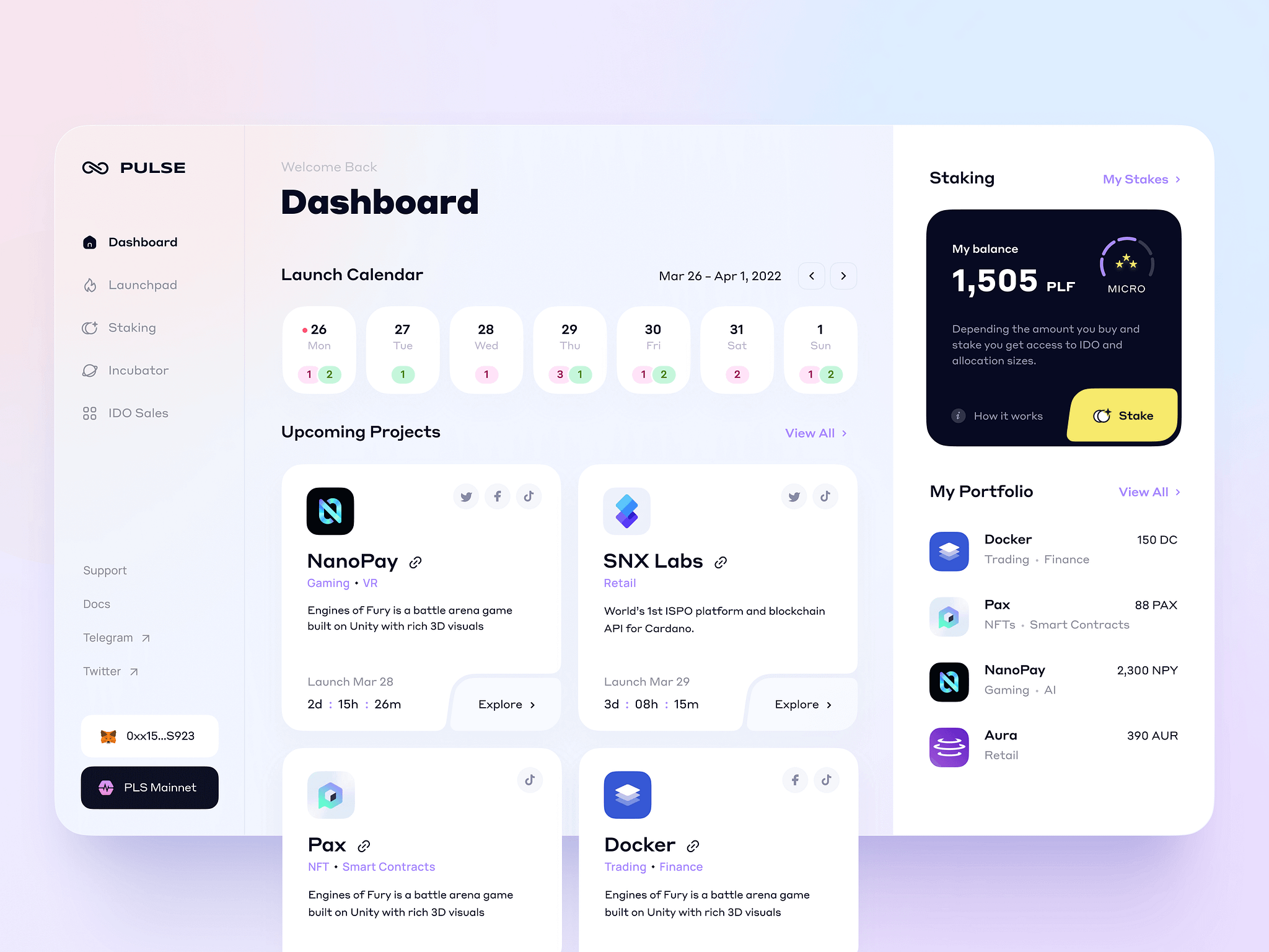Dashboard Crypto Launchpad | Web App by Vlad P | Sr. UX/UI designer for  Pixpowder on Dribbble