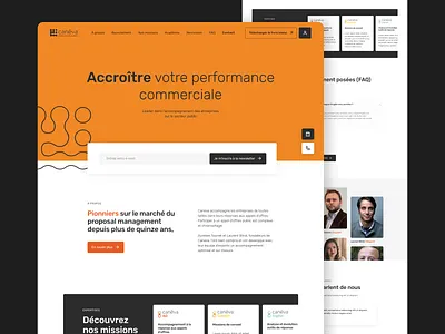Caneva, Website Homepage (UX/UI) black card corporate design digital figma graphic design hero homepage institutionnal landing orange typography ui ux web web design webdesign website