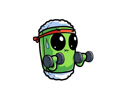 Lemper is lifting a barbell branding design game graphic design illustration illustrator logo typography ui ux vector