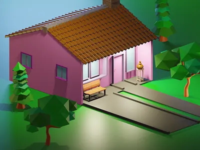 House 3d blender graphic design