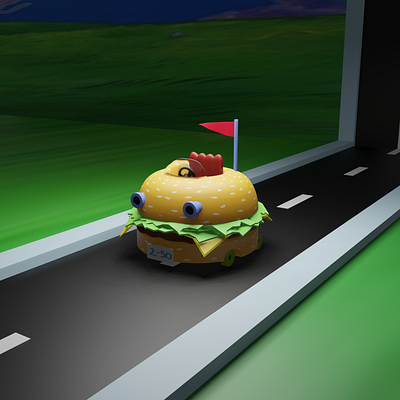 Patty Car 3d blender graphic design