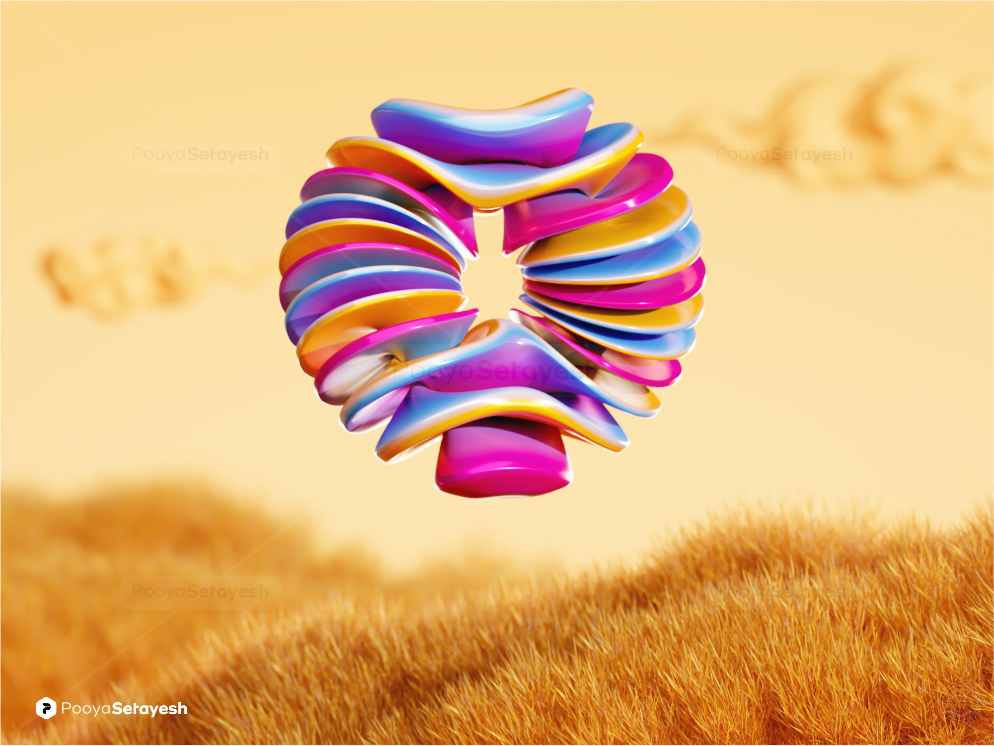 WonderLand ✦ 3d 3dart 3dartwork 3ddesign 3dillustration 3dsmax abstract b3d blender c4d colorful fantasy geometric graphic design minimal pooyasetayesh pooyast render shapes wallpaper