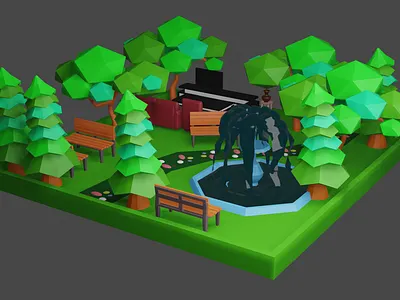 Weird Garden 3d blender graphic design