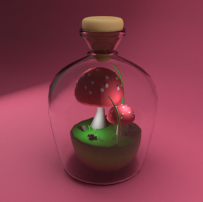 Mushroom 3d blender graphic design