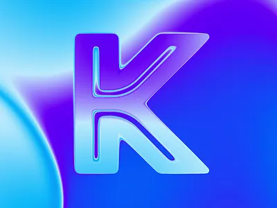 K colors gradient graphic design letter design