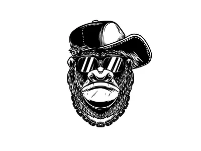 Cool monkey ape cool monkey design gorilla illustration logo monkey procreate street style vector