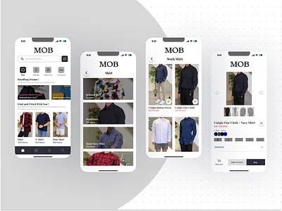 Online Clothing Store Mobile App - MOB android design branding case study clothingstoreapp illustration mobile apps ui ui design uiux