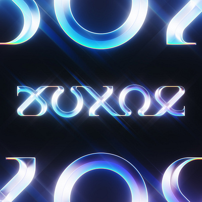 XUXOE ambigram abstract ambigram art branding chrome chrometype colors design filter forge generative illustration light logo neon symmetry type type design typography xuxoe