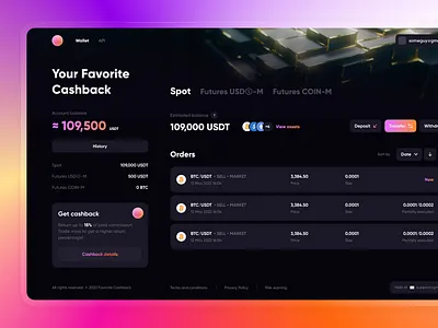 Main page UI 3d cashback closelook color dashboard design figma gradient interface service ui