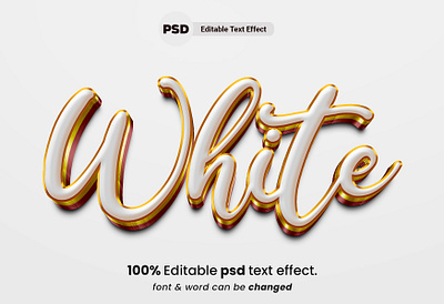 White Editable 3D Text Effect 3d 3d elements 3d text effect cinema 3d font font effect king logo movie text text effect white white text effect