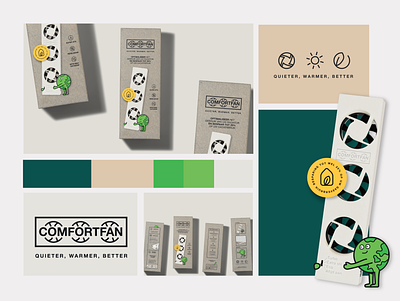 COMFORTFAN branding character design craft paper design earth ecofriendly graphic design green illustration logo minimal packaging vector