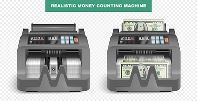 Money counting machine counting illustration machine money realistic vector