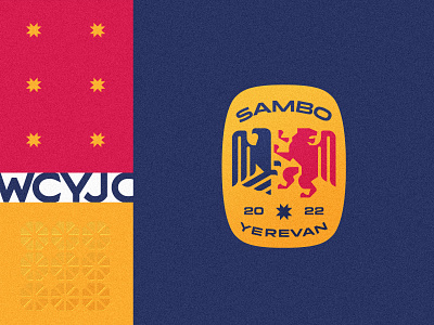 Yerevan Sambo Championship branding design eagle graphic design icon identity illustration judo lion logo logotype martial arts mascot modern patch sambo simple sports yerevan