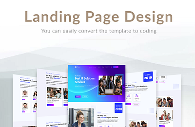 IT solution Company Landing page design and development project agency branding design facebook figma graphic design icon identity illustration it solution landing page logo minimal page design product design ui design ui designer uiux website design xd