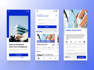 Hotel Booking App 3d animation app apps branding design exploration graphic design hotel idea logo mobile mobile apps motion graphics ticket ui ui design uiux ux website