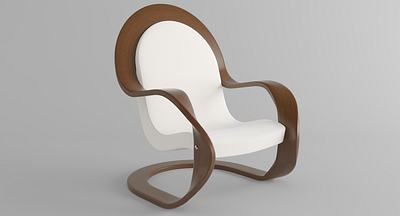 Bent Armchair 3D Model arm armchair bended bent chair curve furnishings furniture wood wooden