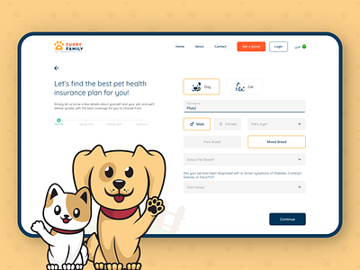 Furry Family_Pet Insurance Aggregator Platform aggregator animal best web clinics furry insurance insurance platform insurance policy insuretech moder web app paw pet care pet insurance pets pets app retail ui design uiux veterinary webapp