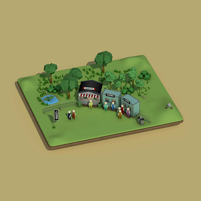 Isometric Festival 3d arnold cgi illustration isometric maya photoshop rendering renders