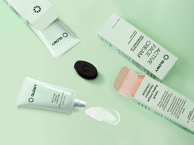 Glowy Cosmetics Packaging beauty branding beauty emblem beauty logo beauty packaging brand creation branding cosmetics emblem cosmetics logo cosmetics packaging face cream packaging logos minimalist packaging packaging design skincare branding skincare logo skincare packaging