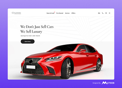 Luxury Car Landing Page Design brand identity branding car page car store creative design graphic design landing page landing page design lexus luxury luxury car ui ux visual visual identity
