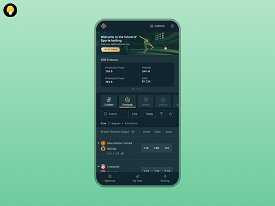 Six Sigma Sports • Web3 Sports Betting Mobile Web App Homepage betting blockchain dark mode gambling homepage mobile money sge sports ui web3