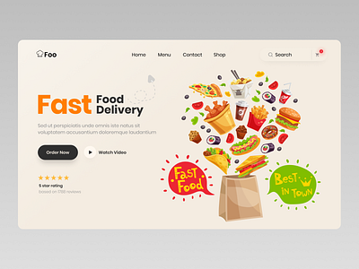 Fast Food Store Design brand identity branding colorful creative design fast food food food store graphic design illustration landing page logo ui ux vector visual identity