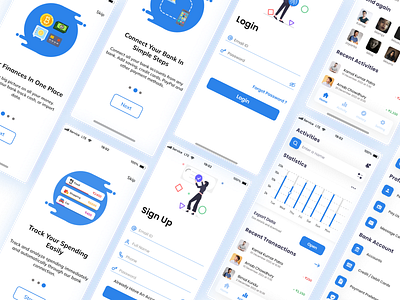 Financer - app UI design account creative design figma finance login onboading sign trends ui ux