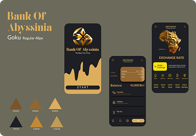 Case study Bank of Abyssinia app branding design graphic design illustration typography ui ux