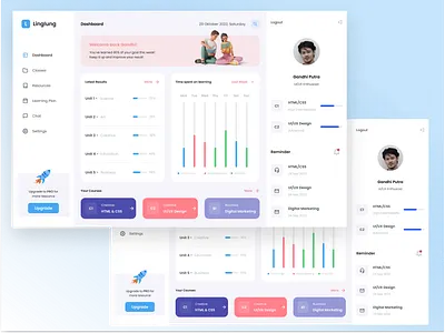 LingLung Course Dashboard course dashboard ui ux website