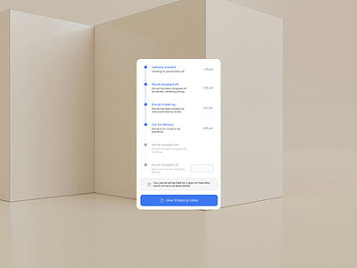 Delivery Status Modal dashboard design delivery app delivey status design product design progress ui ui component ux
