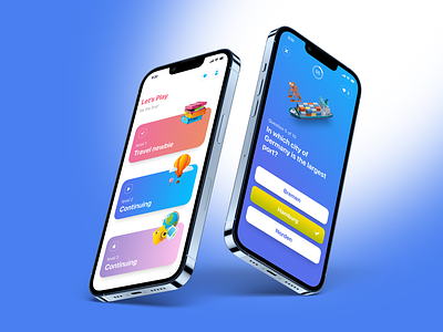 TravelTrivia – mobile game for travel geeks app clean design game interface ios minimal mobile app ui ux