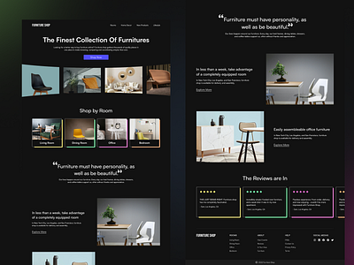 Furniture Landing Page dark mode design furniture hero section home page landing page ui