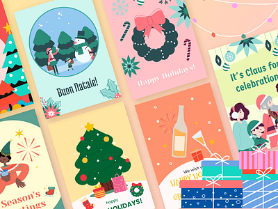 Design your own Holiday Cards ⛄️ branding design illustration illustration design illustrations illustrations／ui illustrator logo ui ux