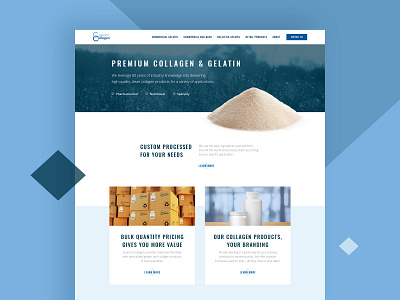 Custom Collagen :: Homepage b2b food home homepage industrial ui web design website