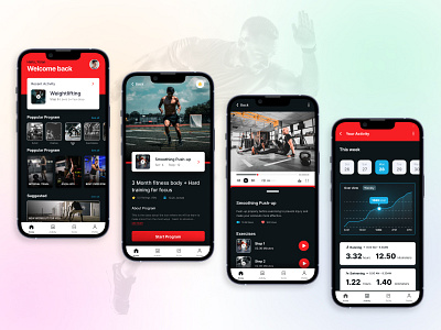 Fitness Tracker App Screen app app designer branding clean colot concept design fitness graphic design gymastic health illustration tracker typhography ui ux webdesigner