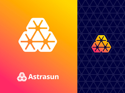 Astrasun - Logo Design creative logo cubes gradient grid grid design hexagon it logo logo design logo pattern solar solar panel sun sun logo sun ray tech visual identity