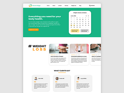 Weight Loss Website Design best shot best website blog body health calendar client testimonials clients say header hero section homepage landing page minimal trendy design 2023 ui design ux design web design webpage website design weight loss