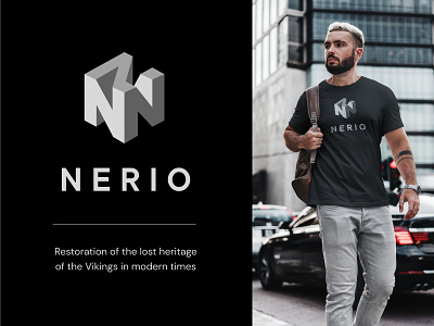 Nerio logo 3d logo blockchain branding crypto dronie illustration letter n logo concept logo design logotype mark nerio nft unfold