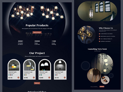 Landing Page: Home Decor design hanging light home decor homepage interior landing page ui user experience ux