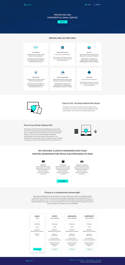 AWAND landing page photoshop