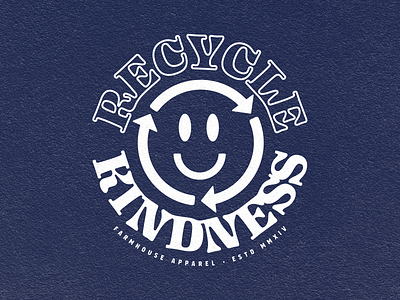 Recycle Kindness adobe illustrator lettering logo recycle smiley face tshirt typography vector