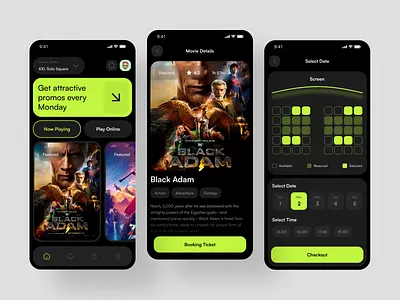 Mofiee - Movie Ticket Booking app app design booking design mobile app mobile app design movie movie app ticket ticket booking ui design videos watch watching