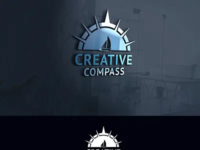 Creative Compass boat branding business logo compass creative logo design graphic design logo marketing logo sun