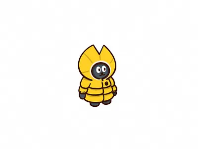 style icon cat cattcom cold comic flat freezing illustration jacket puffer jacket puffy jacket supercatt winter yellow