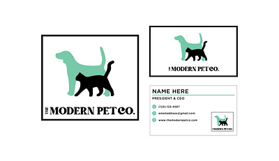 Logo and Business Card Design for Modern Pet Co. adobe illustrator brand brand design branding business card cat cute design dog ecommerce girly graphic design illustration logo pet