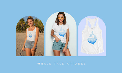 Whale Tale Apparel Logo and Merchandise Design adobe illustrator animals blue branding cute design girly graphic design illustration logo merchandise ocean tshirt vector whale wildlife